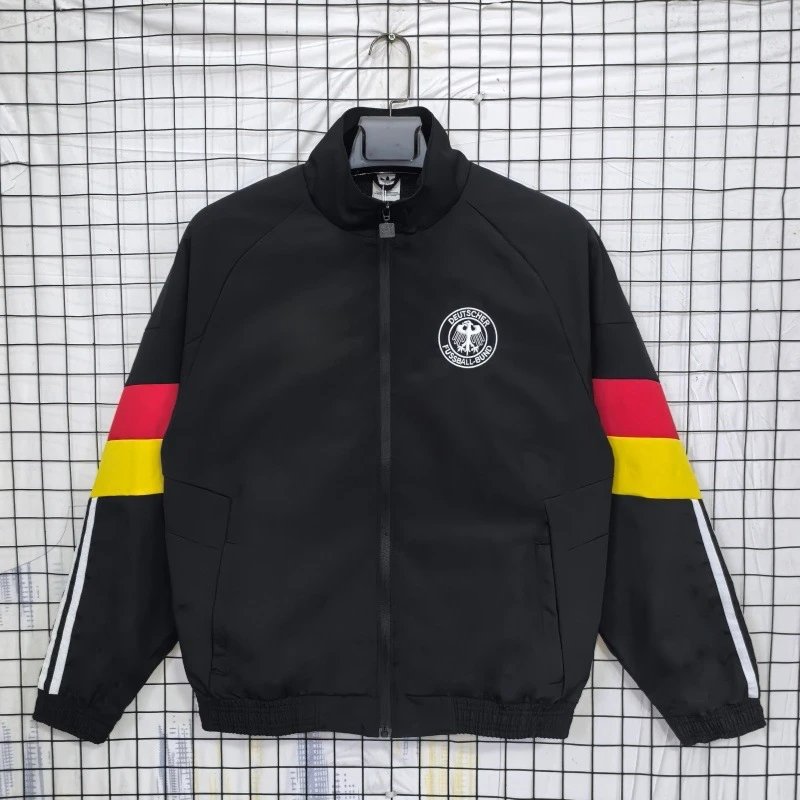 Unbranded Jackets Zip-Front National Football Team Track Jacket — Germany 24 Black