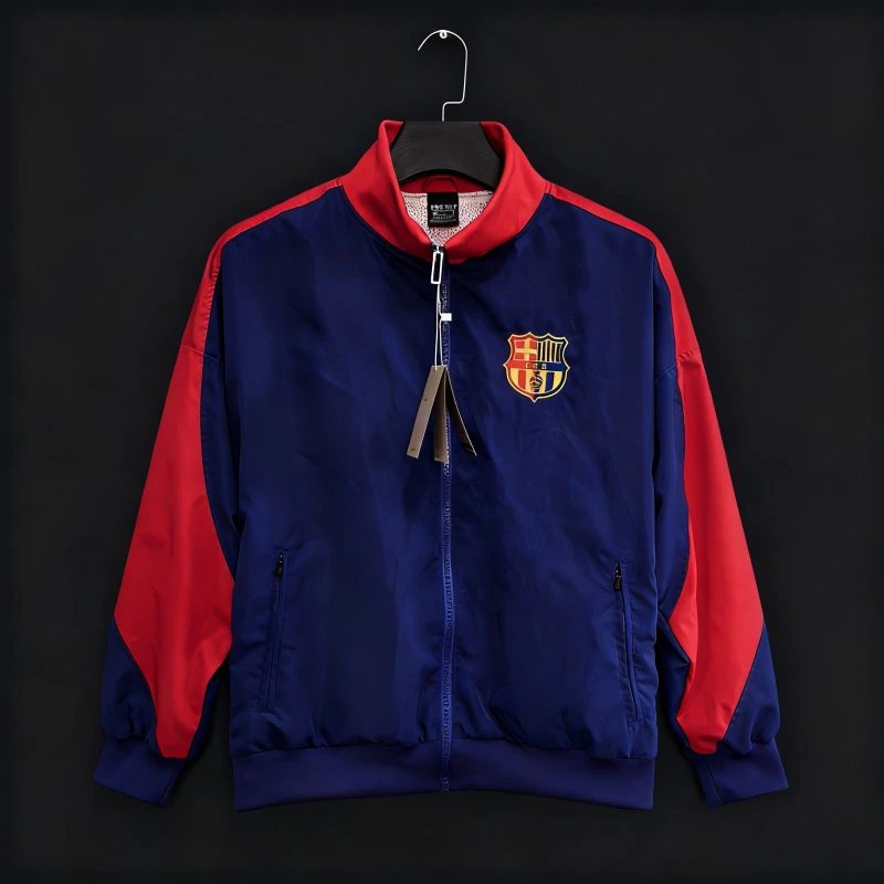 Unbranded Jackets Zip-Front National Football Team Track Jacket — Barcelona 2425 red and blue