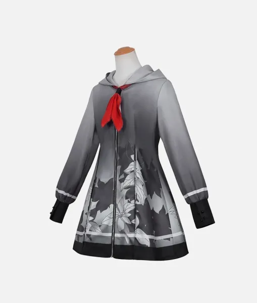 Design Xiaoshan Ruixi Set Gray Dress with Bow and Belt Dress - 30