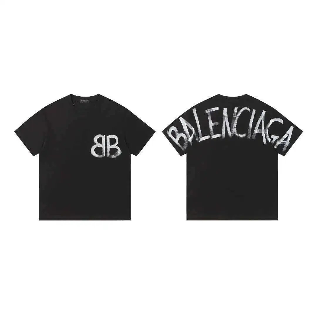 Balenciaga T-Shirts Short-Sleeve Graphic Print — 619 black