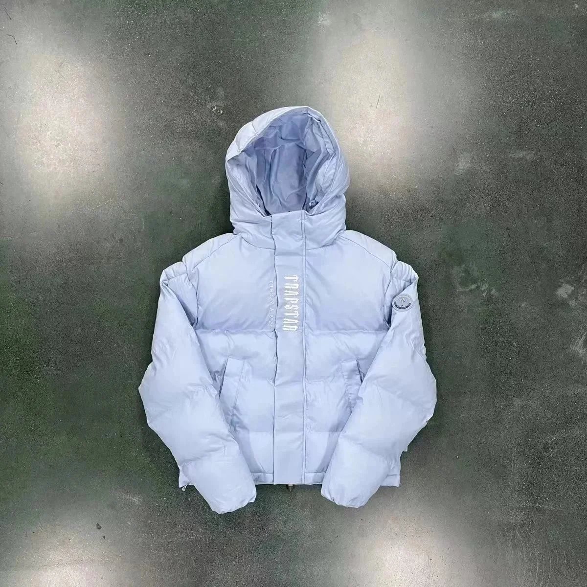 Moncler Down Jackets Hooded shiny puffer jacket — B69-Sky Blue