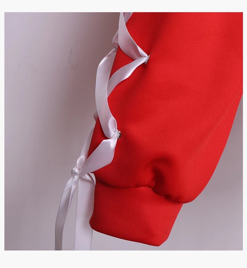 Design Red Hoodie Set with Dorsal Wing and Leg Straps - 10