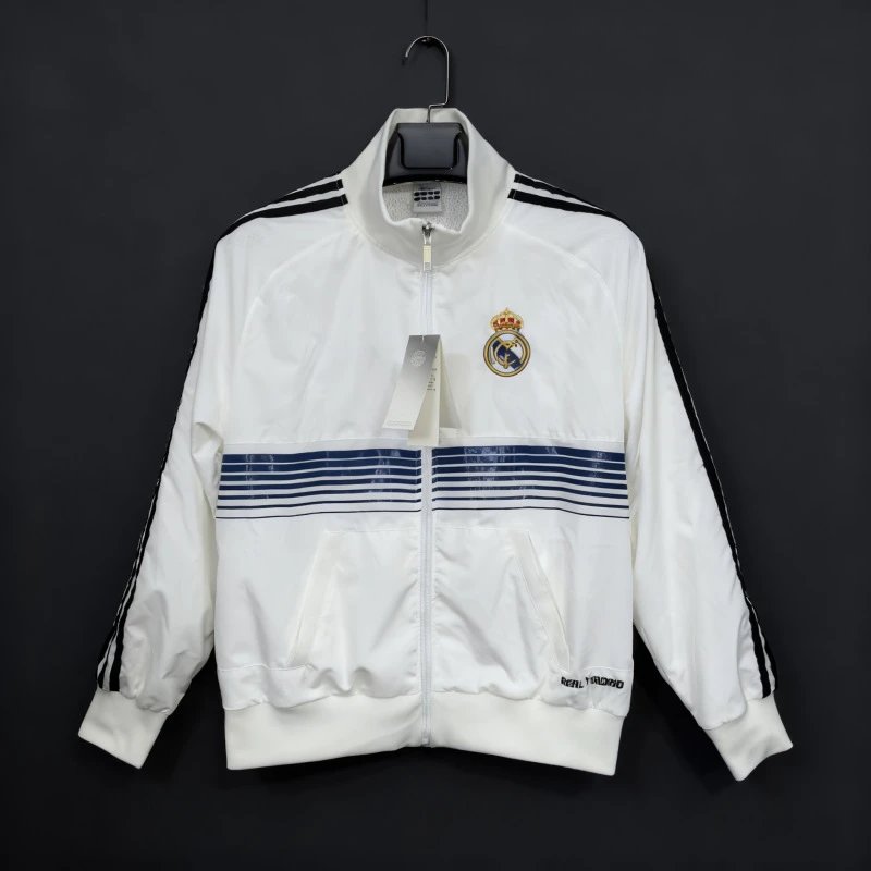 Unbranded Jackets Zip-Front National Football Team Track Jacket — Real Madrid 1213 White