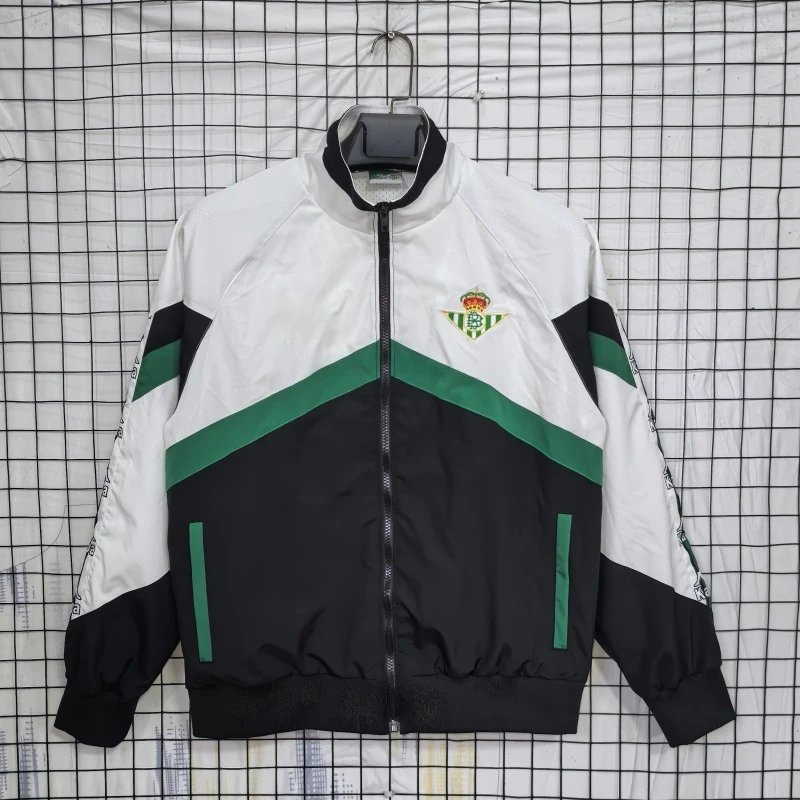 Unbranded Jackets Zip-Front National Football Team Track Jacket — BETIS 9597 white and black