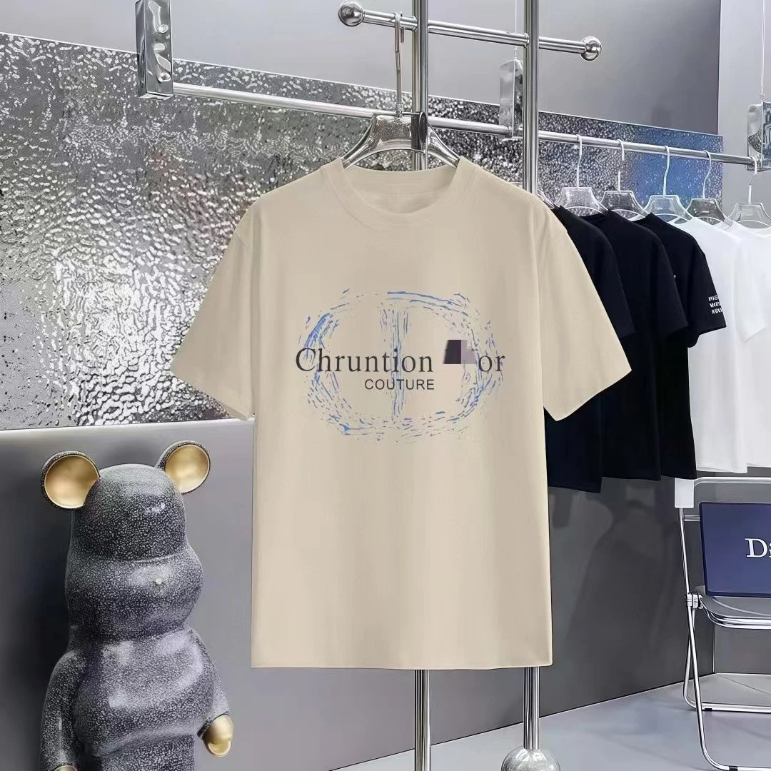 Unbranded T-Shirts Crew Neck Short Sleeve Graphic Print — F 039 Apricot color