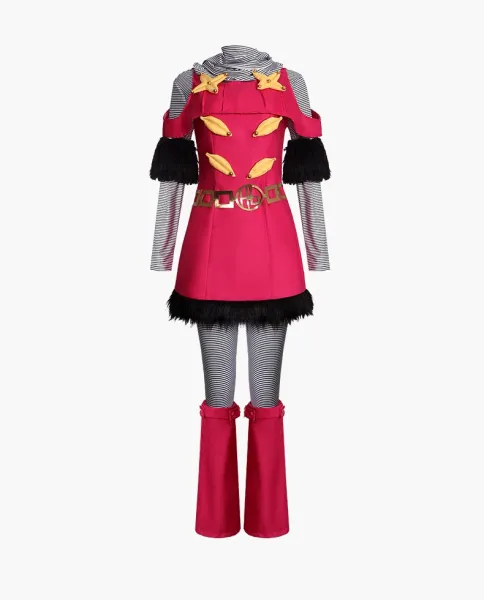 Design JoJo's Bizarre Adventure Jolyne Cujoh Cosplay Costume Set Pink Dress - 4