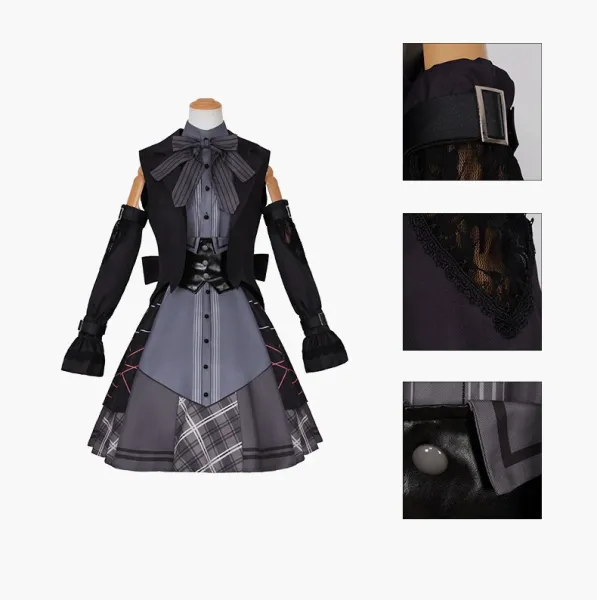 Design Alfred Binet Real Winter Suit Black Gothic Lolita Dress Set Dress - 5