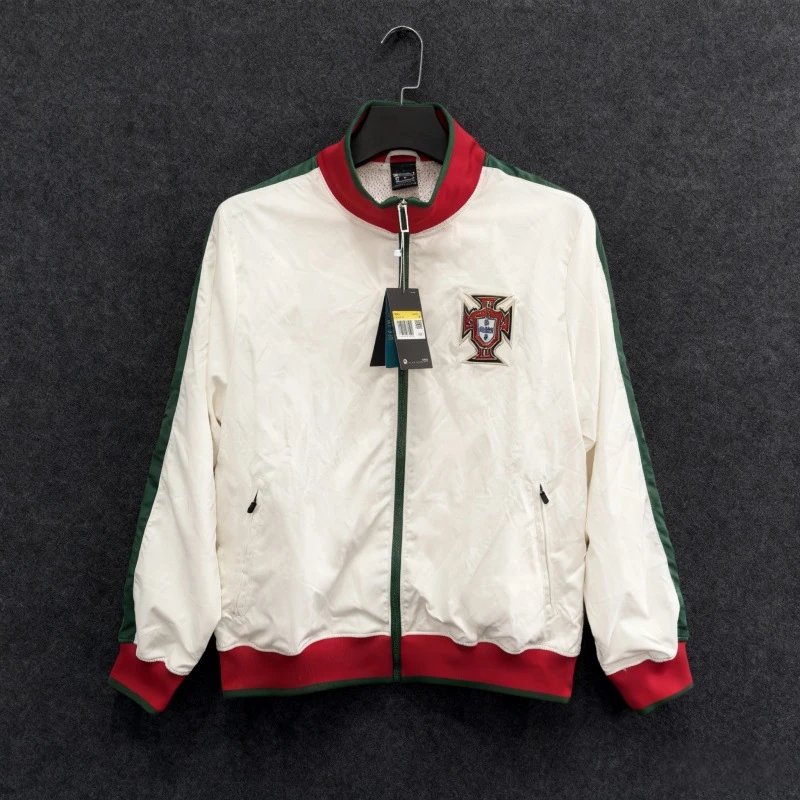 Unbranded Jackets Zip-Front National Football Team Track Jacket — Portugal 1011 White