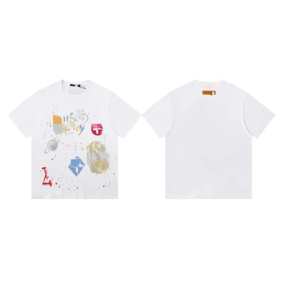 Balenciaga T-Shirts Short-Sleeve Graphic Print — 605 white