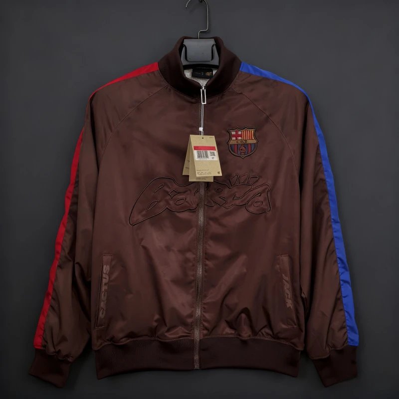 Unbranded Jackets Zip-Front National Football Team Track Jacket — Barcelona 2425 Coffee Joint Edition