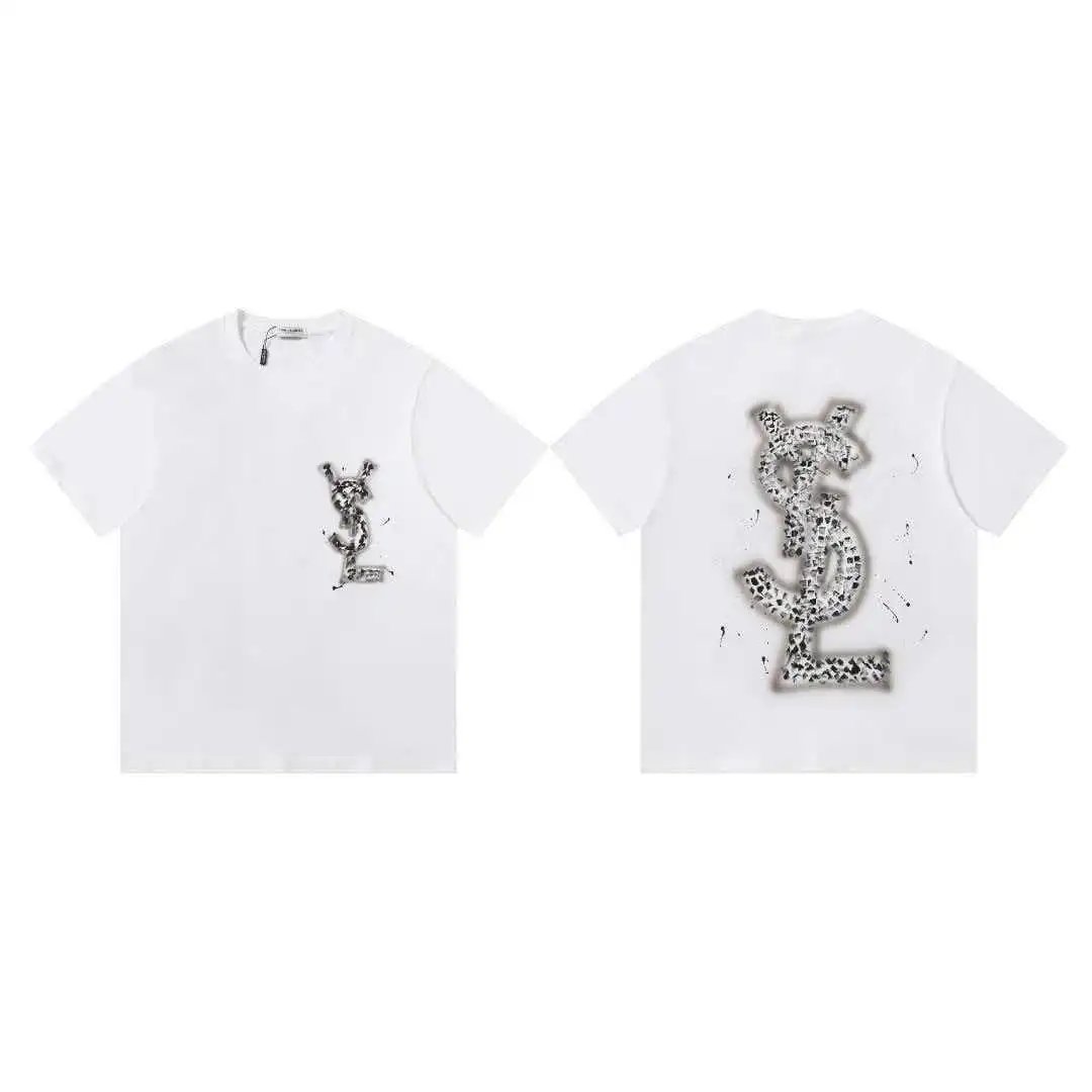 Balenciaga T-Shirts Short-Sleeve Graphic Print — 602 white