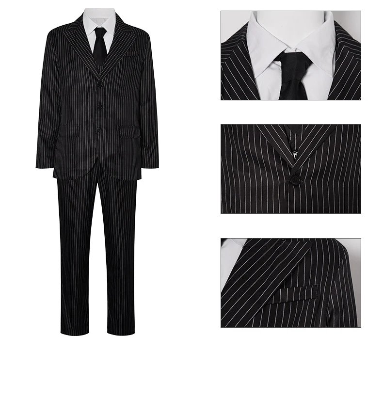 Design Pinstripe Suit Set Black - 15