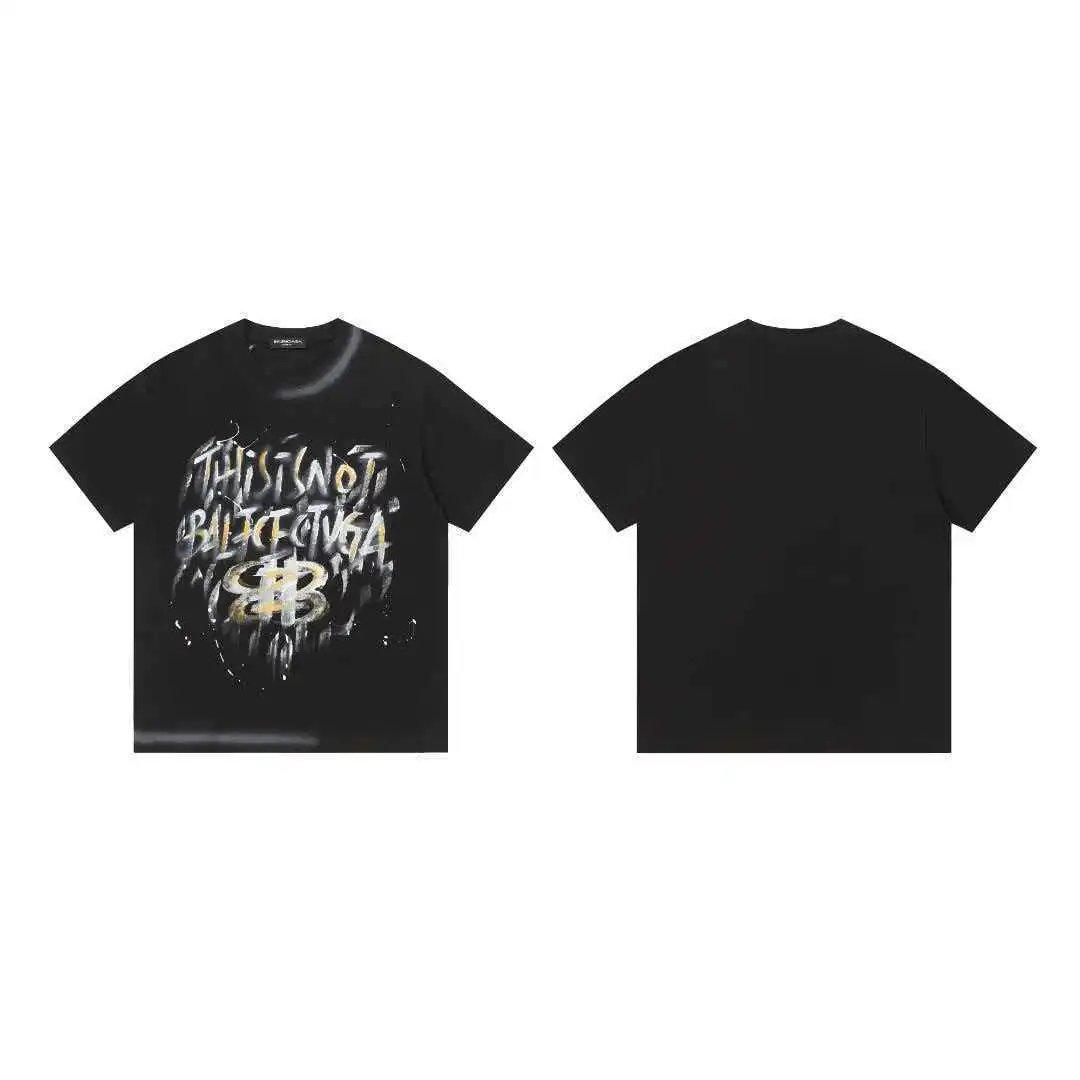 Balenciaga T-Shirts Short-Sleeve Graphic Print — 613 black