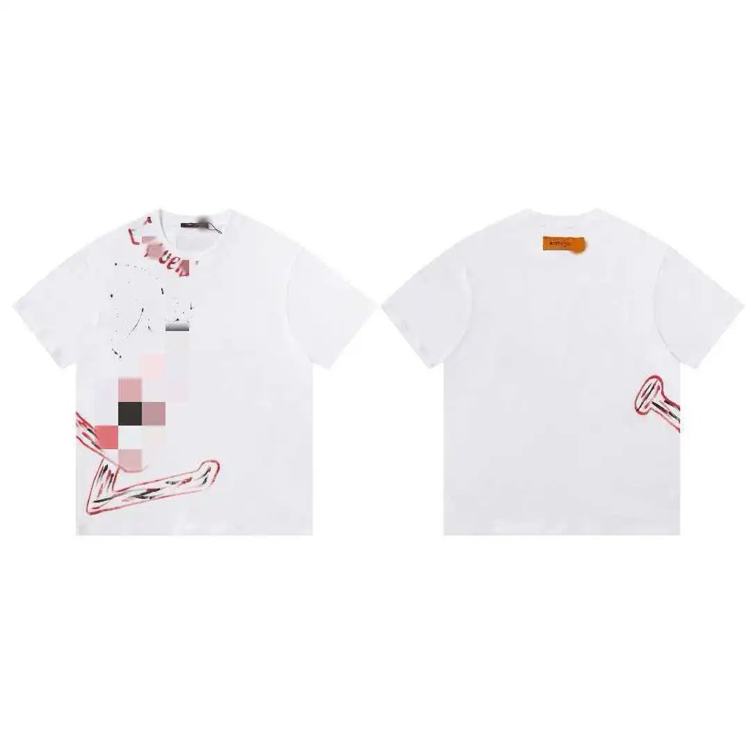 Balenciaga T-Shirts Short-Sleeve Graphic Print — 606 white