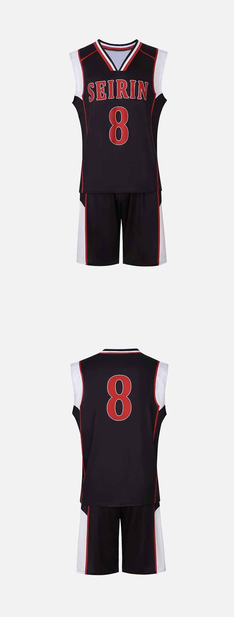 Design Teiko High School Basketball Jersey Set White / Blue - 8