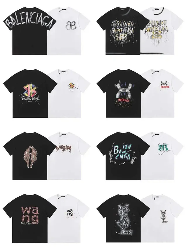 Balenciaga T-Shirts Short-Sleeve Graphic Print product detail image 2