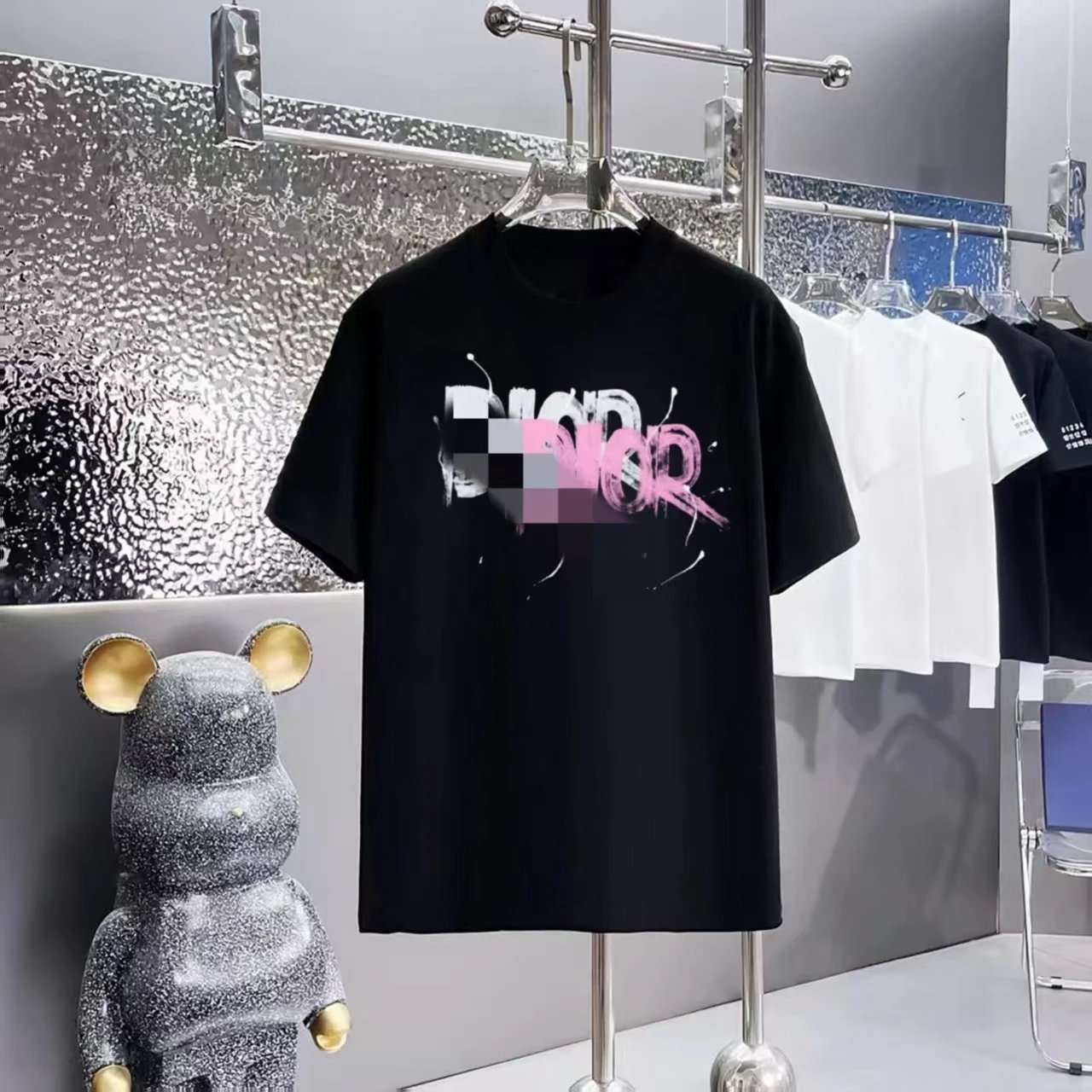 Unbranded T-Shirts Crew Neck Short Sleeve Graphic Print — F042 Black