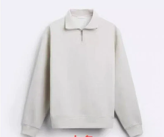 Unbranded Hoodies & Sweatshirts Half-Zip Collared Sweatshirt product detail image 2