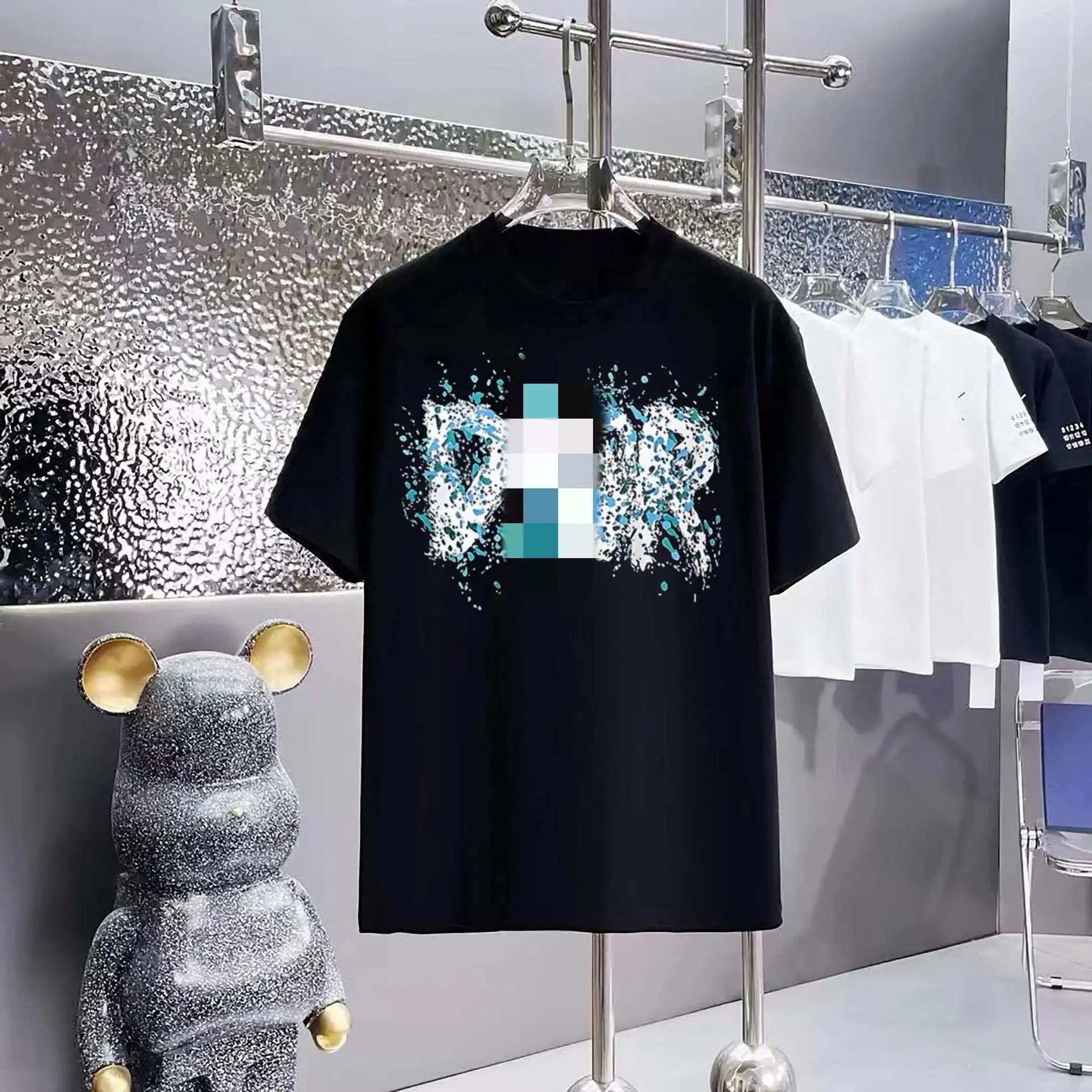 Unbranded T-Shirts Crew Neck Short Sleeve Graphic Print — F 401 Black