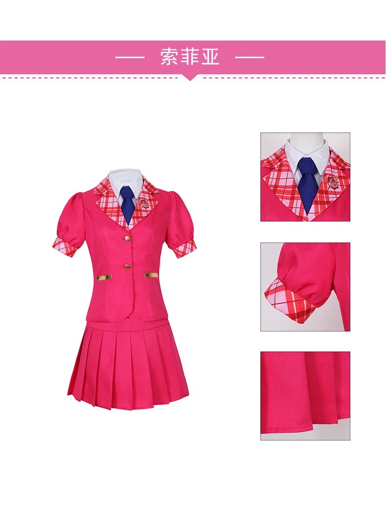 Design Barbie Princess x Delancey Set Navy Blue and Pink Plaid School Uniform Set Sets - 8