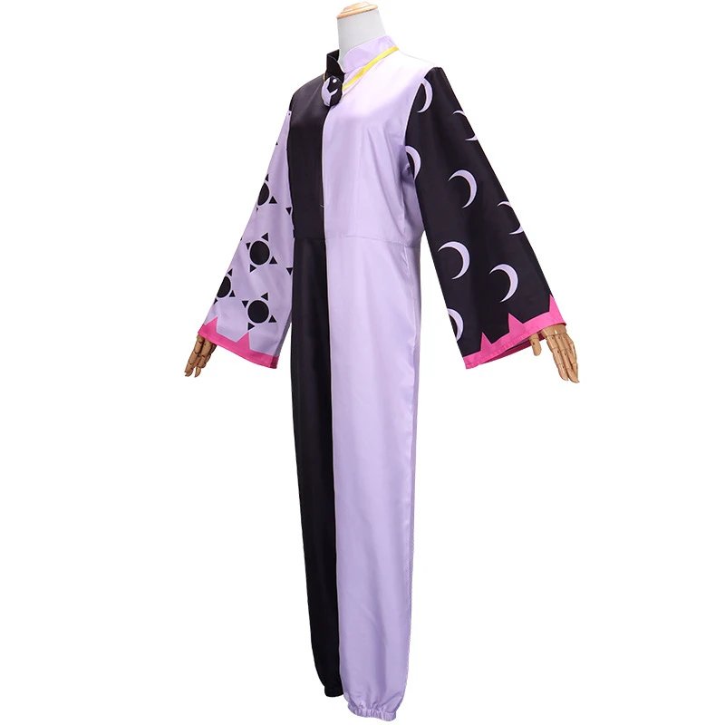 Unbranded Jumpsuits Black and lavender split moon-and-sun cosplay jumpsuit with matching headscarf image 5