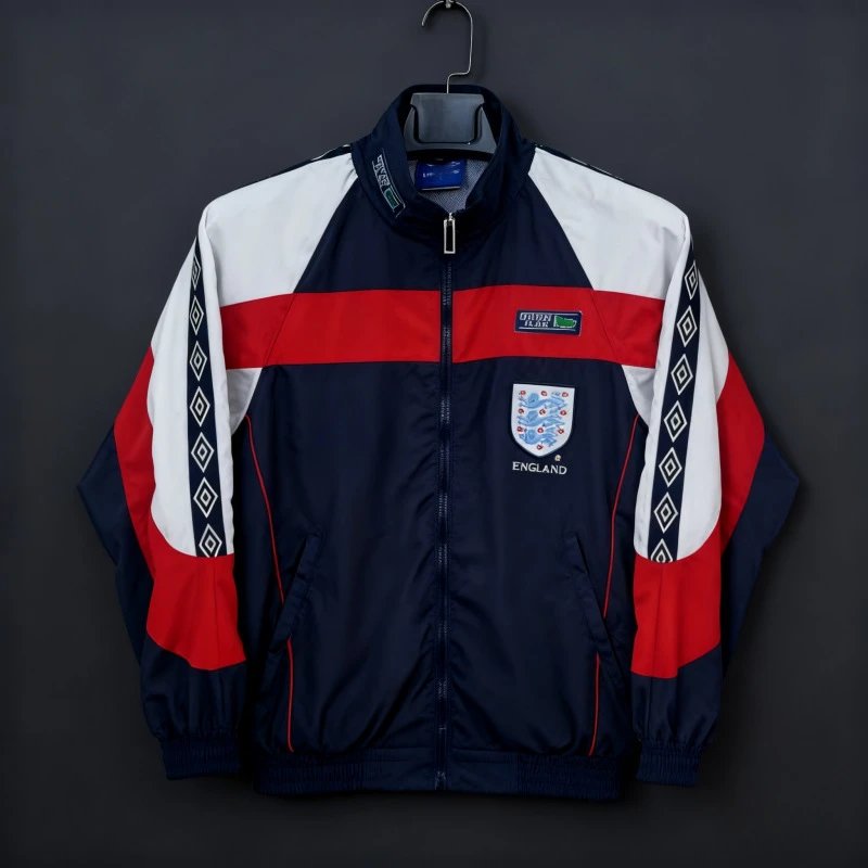 Unbranded Jackets Zip-Front National Football Team Track Jacket — England 98 top green