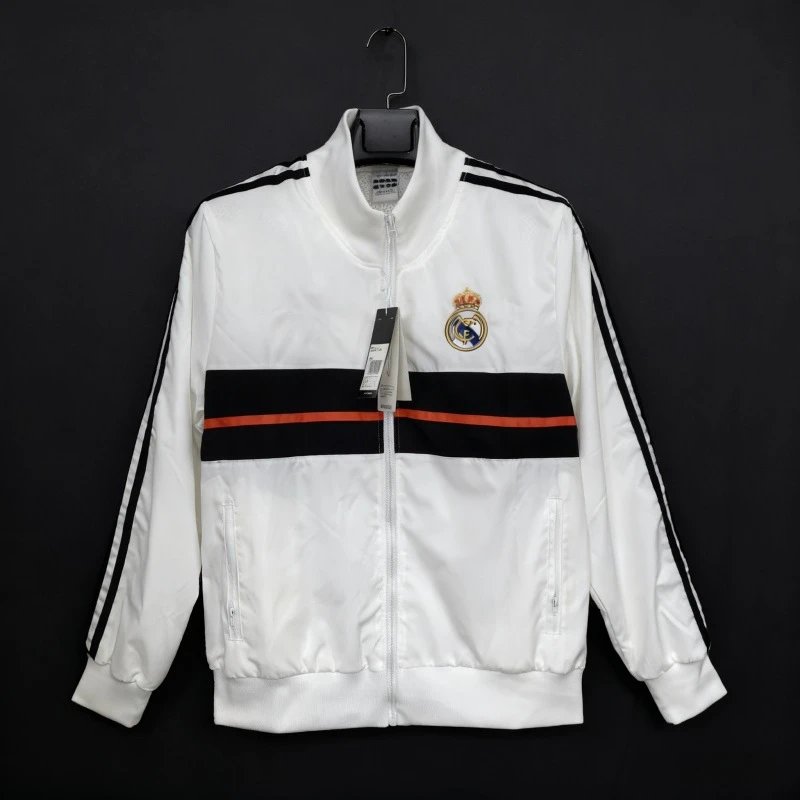 Unbranded Jackets Zip-Front National Football Team Track Jacket — Real Madrid 1314 White