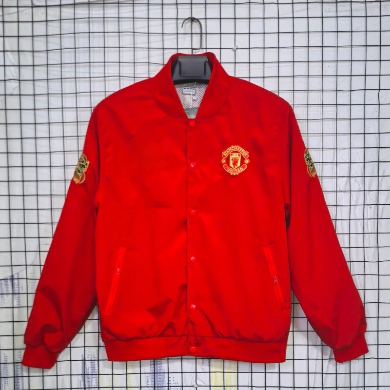Unbranded Jackets Zip-Front National Football Team Track Jacket — Manchester United 1920 Red