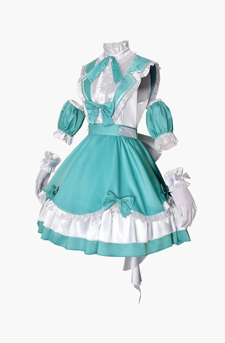 Design World Plan (Mirror Bell) 10th Anniversary Maid Dress Set Turquoise and White Dress - 7