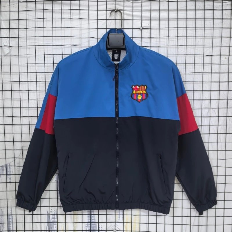 Unbranded Jackets Zip-Front National Football Team Track Jacket — Barcelona 1899 light blue navy blue