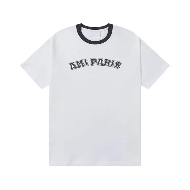 AMI Paris T-Shirts MQ605 Embroidered de Cœur Logo Crewneck T-Shirt product detail image 12