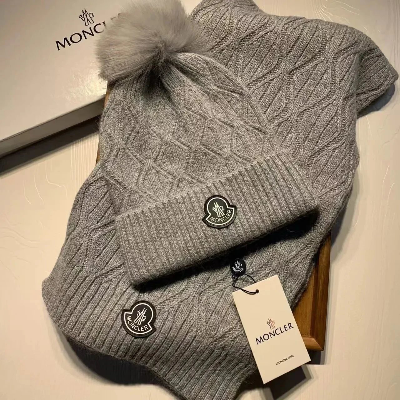 Moncler Knitted beanie, scarf and gloves set — 29