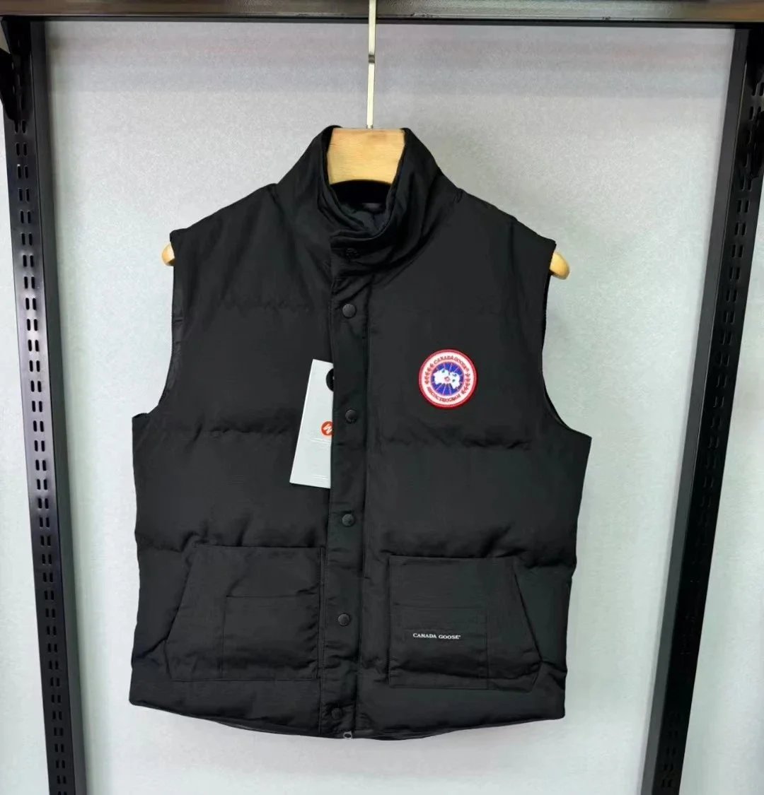 Canada Goose Vests Quilted stand-collar puffer vest with snap front and patch pockets — Black [Classic Color】
