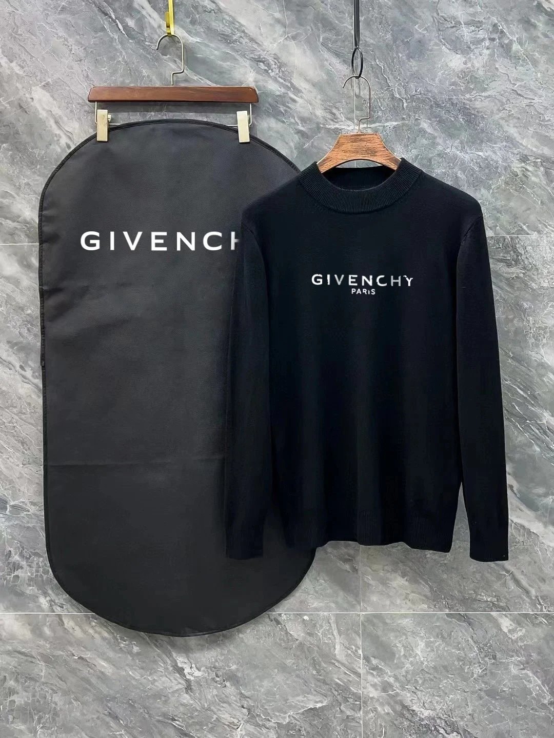 Givenchy Paris Logo Knit Sweater Black - 3