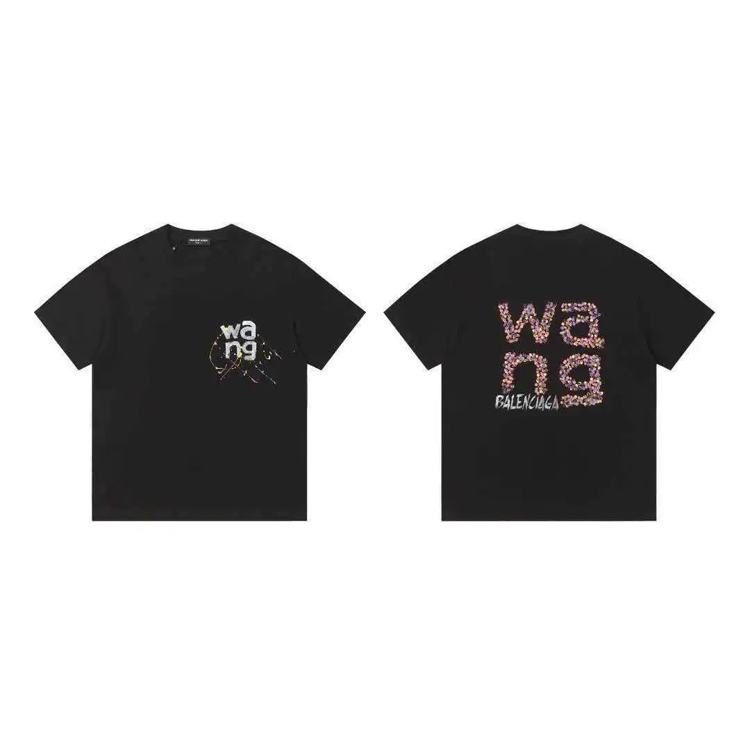 Balenciaga T-Shirts Short-Sleeve Graphic Print — 618 Black