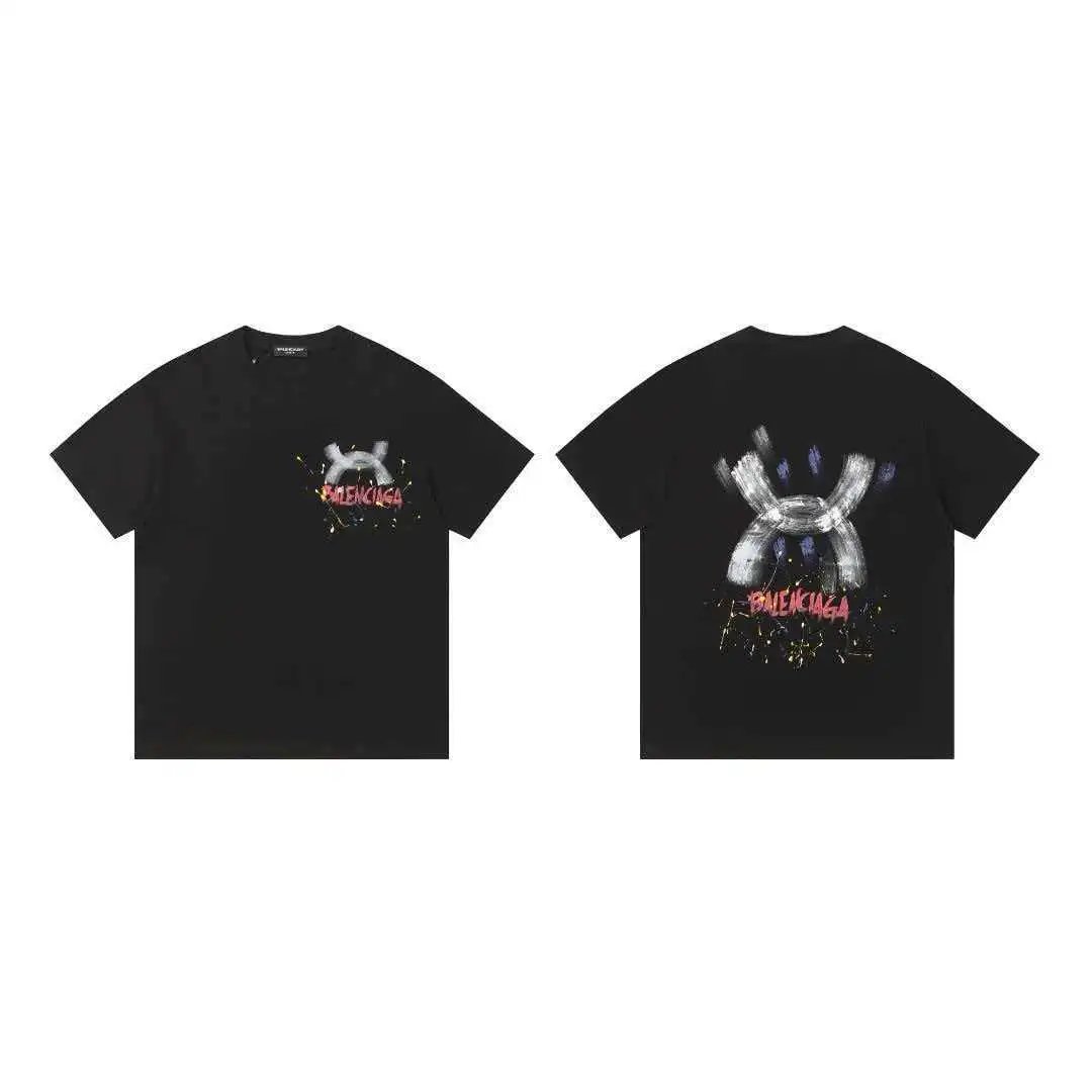 Balenciaga T-Shirts Short-Sleeve Graphic Print — 615 black