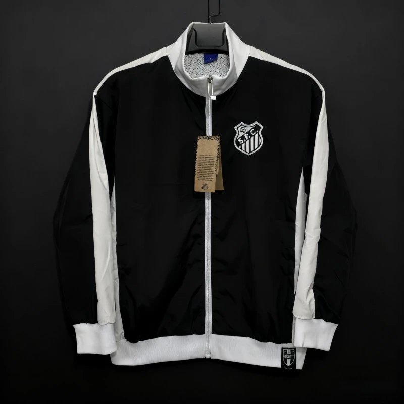 Unbranded Jackets Zip-Front National Football Team Track Jacket — Santos 60 Black
