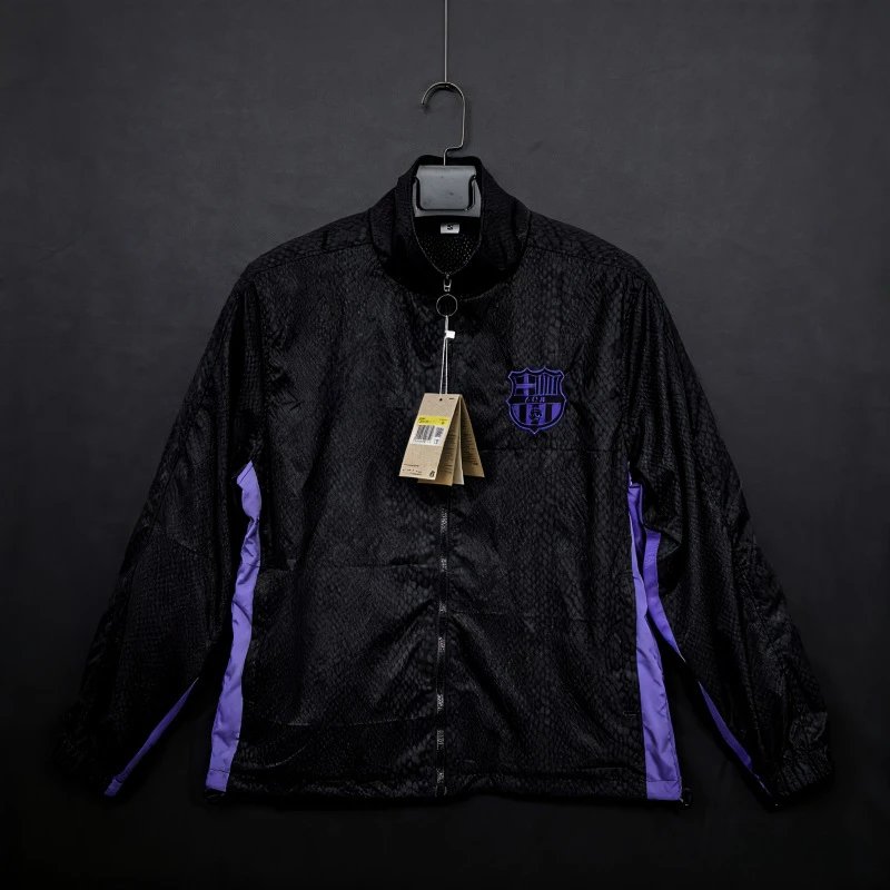 Unbranded Jackets Zip-Front National Football Team Track Jacket — Barcelona 2526 Black Snake Barcelona