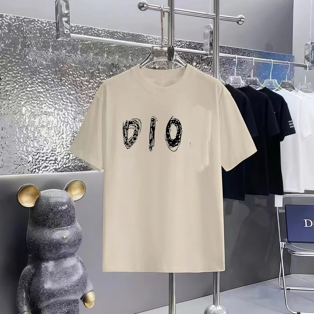 Unbranded T-Shirts Crew Neck Short Sleeve Graphic Print — F 402 Apricot color