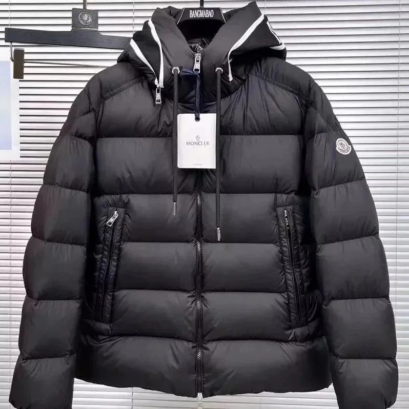 Moncler Down Jackets Hooded shiny puffer jacket — B19-Black