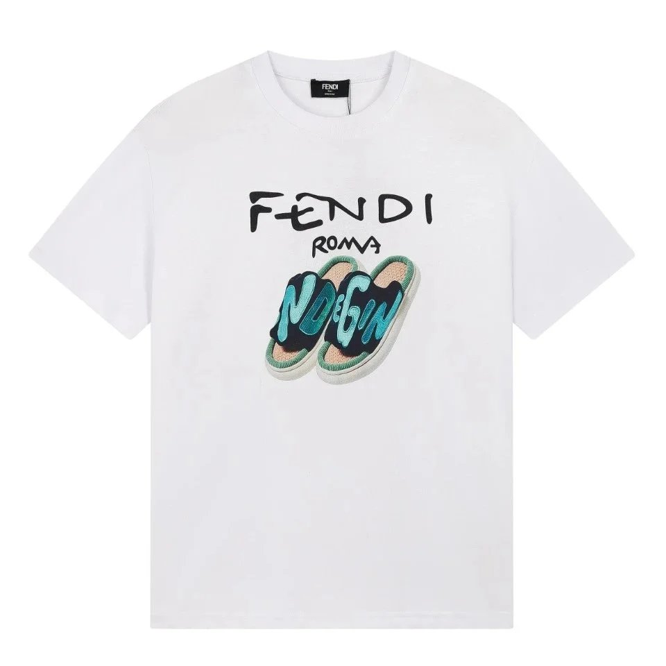 Fendi T-Shirts Short-Sleeve Logo Graphic T-Shirt — 4