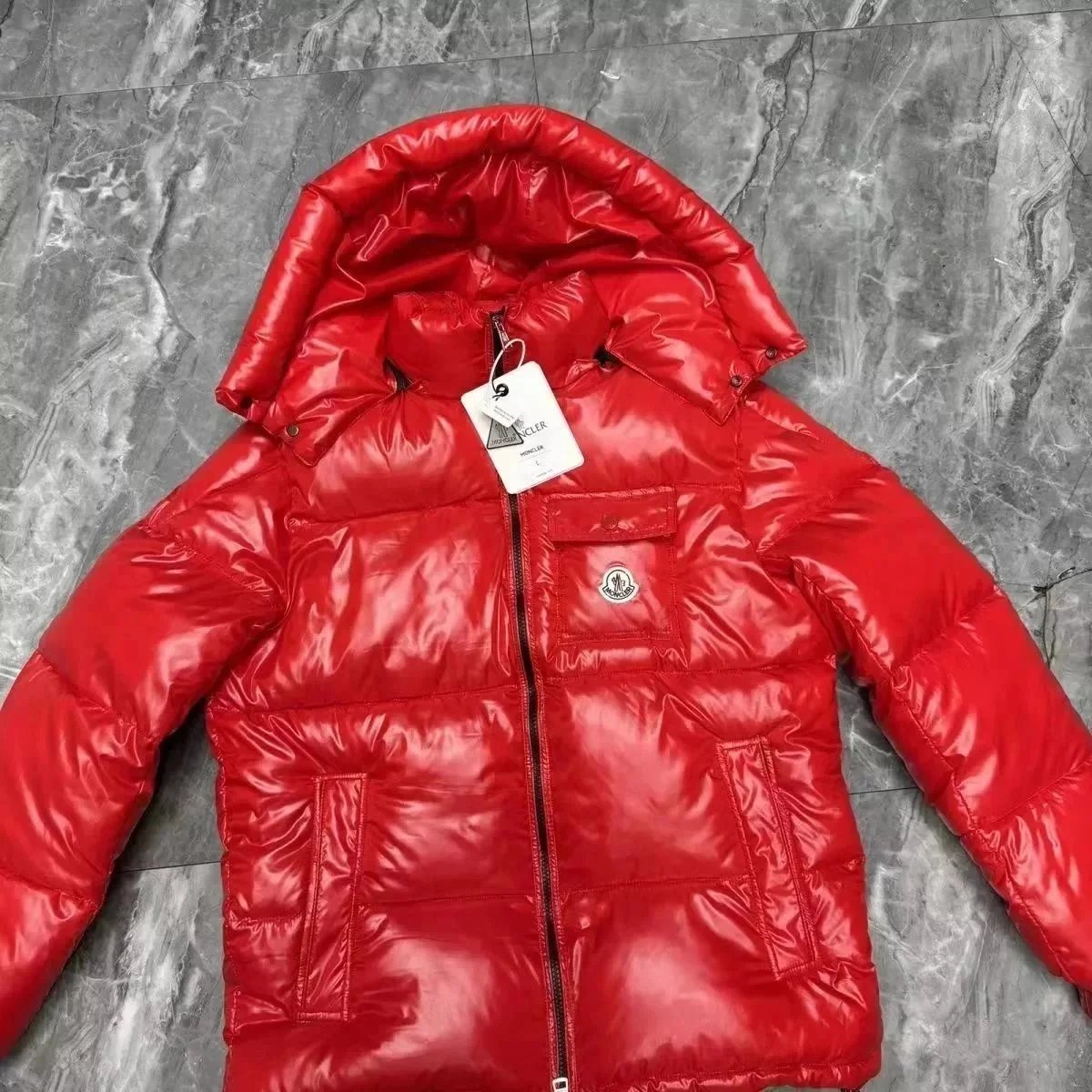 Moncler Down Jackets Hooded shiny puffer jacket image 10