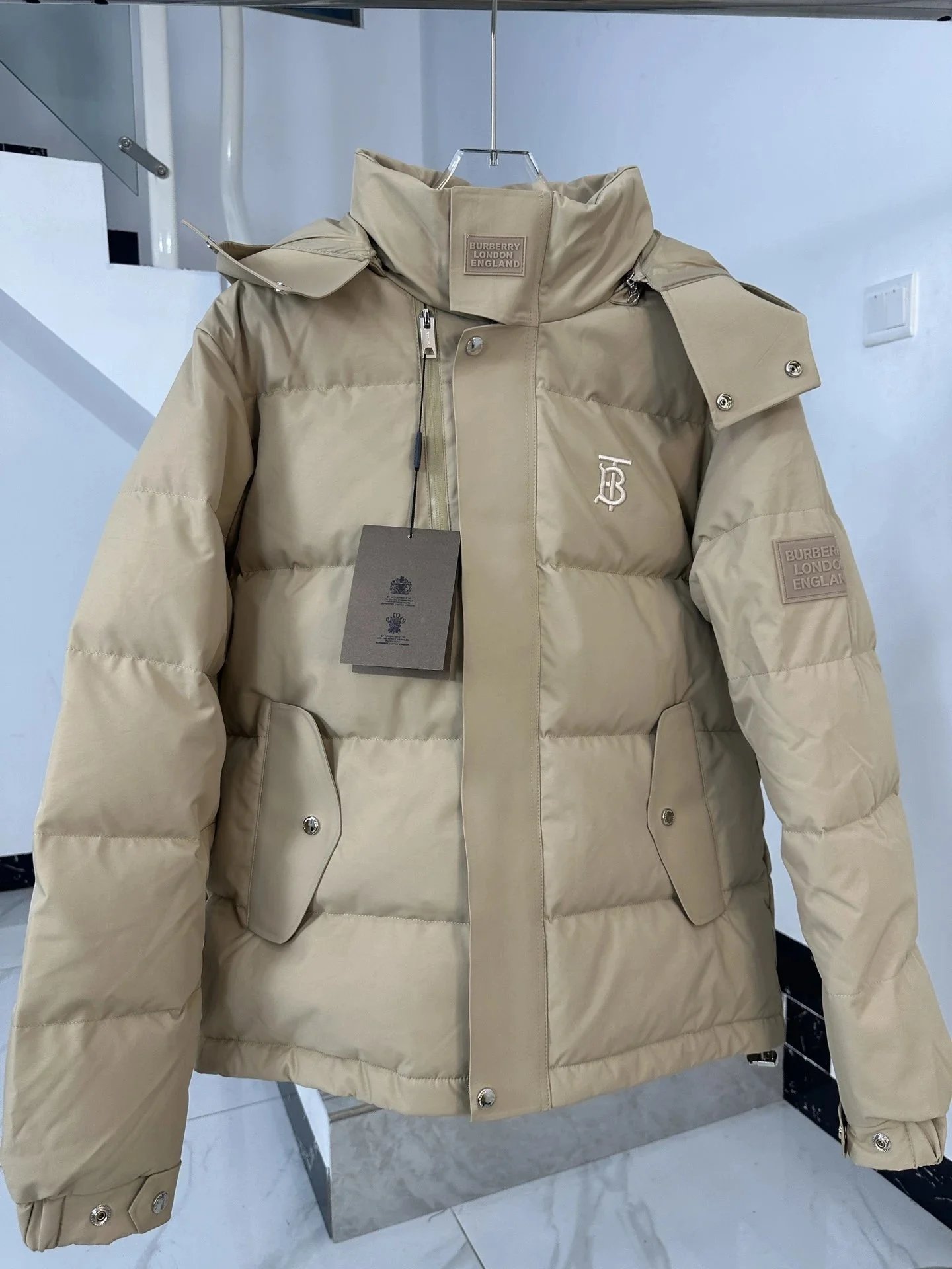 Burberry Down Jackets Quilted hooded puffer jacket — 10