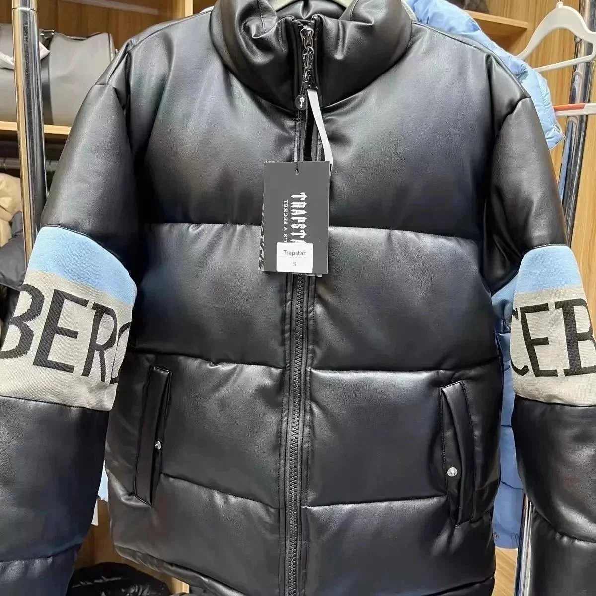 Moncler Down Jackets Hooded shiny puffer jacket — B89-Black