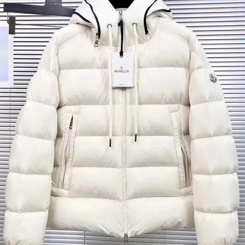 Moncler Down Jackets Hooded shiny puffer jacket — B19-White