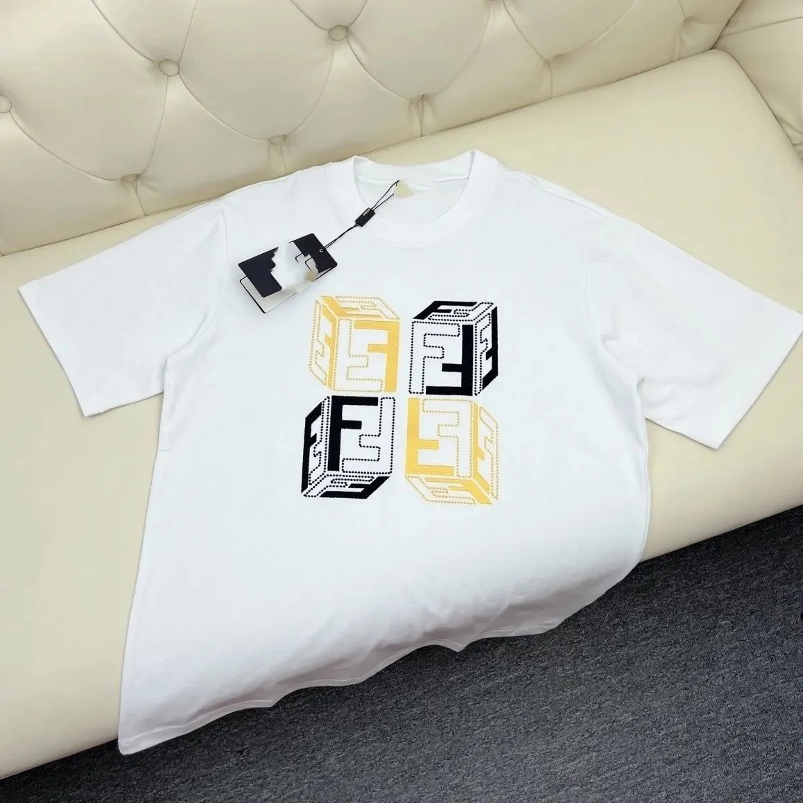 Fendi T-Shirts Short-Sleeve Logo Graphic T-Shirt image 8