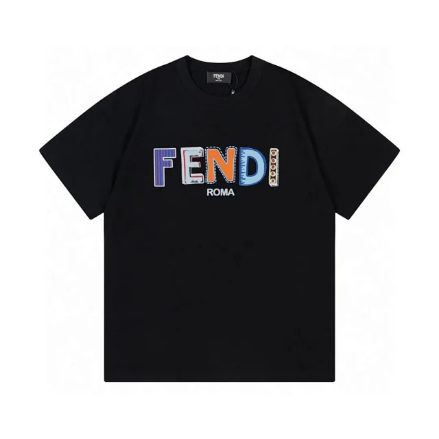 Fendi T-Shirts Short-Sleeve Logo Graphic T-Shirt product detail image 9