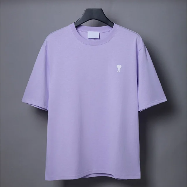 AMI Paris T-Shirts MQ605 Embroidered de Cœur Logo Crewneck T-Shirt product detail image 7