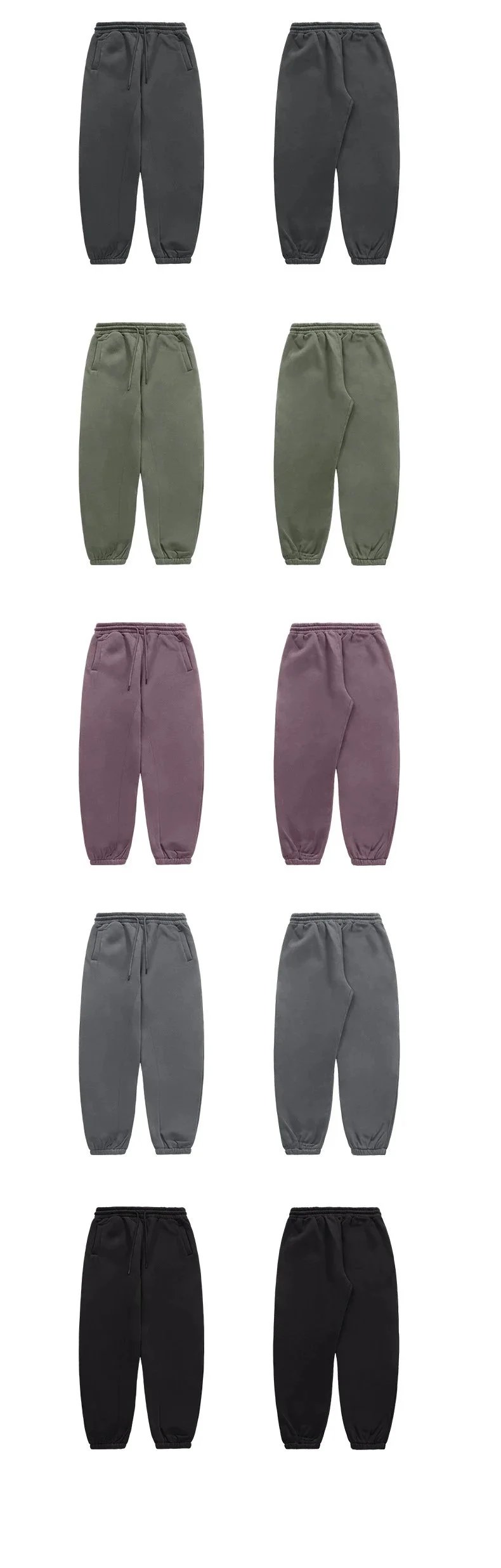 Design Basic White Drawstring Waist Sweatpants - 6