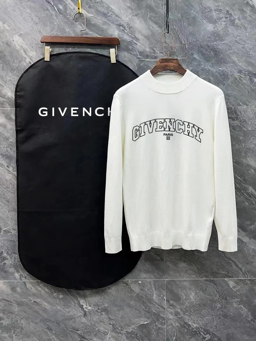 Givenchy Paris Logo Knit Sweater Black - 4